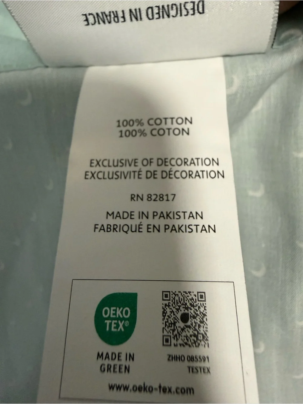 New Lacoste Queen Flat Sheet 93x102 Inches Aqua